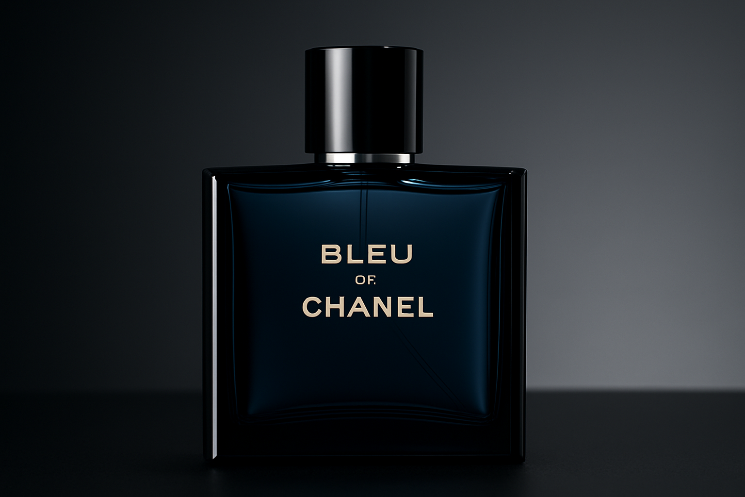 la-colonia-bleu de chanel-con-fondo-negro-gris-degradado y elegante-y-parecido-a-una-imagen-de-stock-profesional-la-colonia-(tiene-que-mantener-sus-colores-originales-y-tienen-que-ser-visibles)